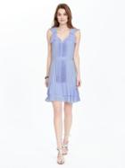 Banana Republic Womens Flutter Sleeve Pintuck Dress Size 0 - Hyacinth Blue