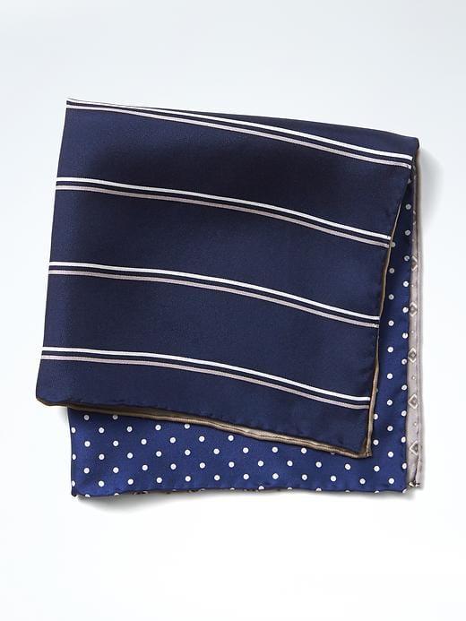 Banana Republic Geo Silk Pocket Square - Tan