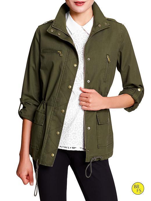 Banana Republic Factory Solid Military Jacket - New Moss
