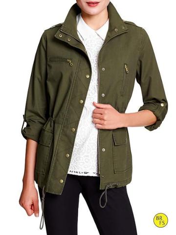 Banana Republic Factory Solid Military Jacket - New Moss