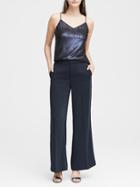 Banana Republic Womens High-rise Wide-leg Pant Navy Blue Size 2