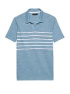 Banana Republic Mens Vintage Stripe Polo Shirt Denim Blue Size Xxs