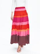 Banana Republic Womens Multi Stripe Maxi Skirt Size 0 Petite - Black Rose