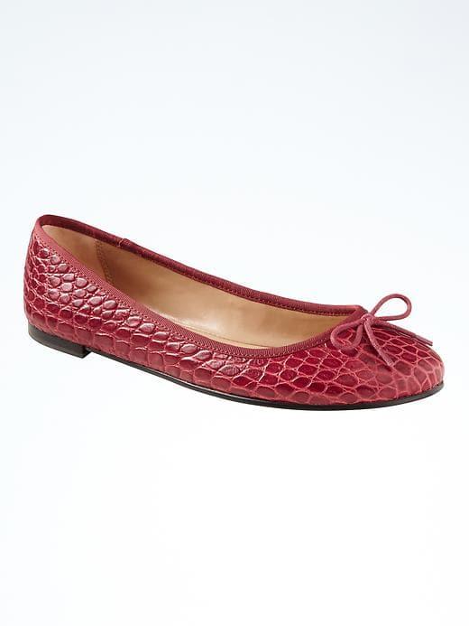 Banana Republic Womens Robin Ballet Flat - Red Croc Print