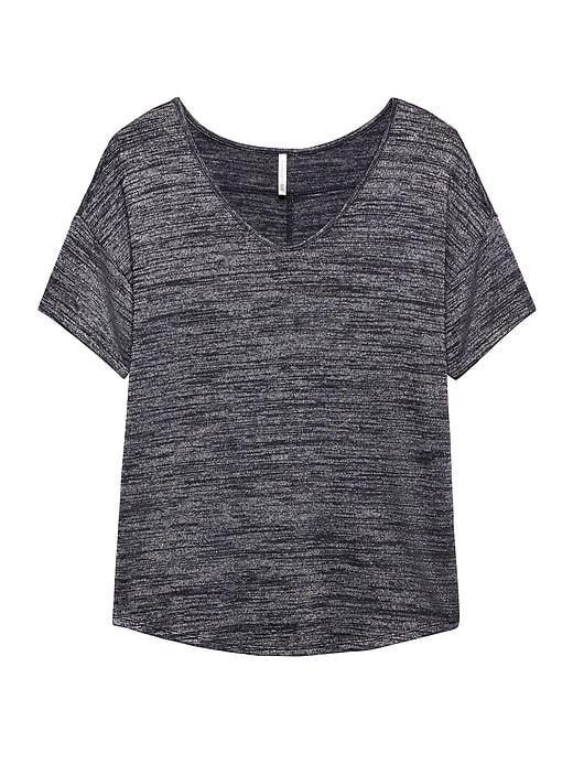 Banana Republic Womens Soft Jersey Swoop Tee Dark Charcoal Size Xl