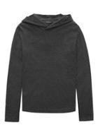 Banana Republic Mens Luxury-touch Popover Hoodie Dark Charcoal Size M