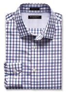 Banana Republic Mens Grant Fit Multi Check Non Iron Shirt Size L Tall - Purple Daisy