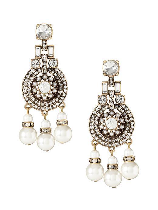 Banana Republic Pearls Please Chandelier Earring - Brass