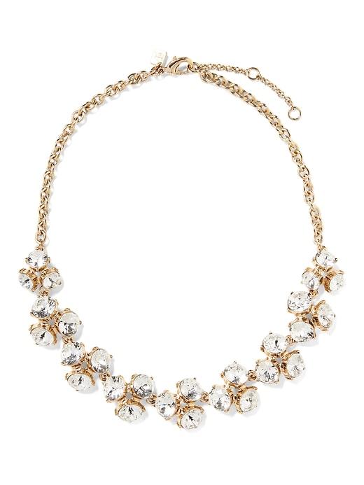 Banana Republic Womens Clear Sparkle Cluster Necklace Clear Size One Size