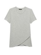 Banana Republic Womens Soft Sustainable Modal Cross-front T-shirt Gray Heather Size S
