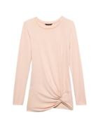 Banana Republic Womens Luxespun Twist-front T-shirt Pink Blush Size M