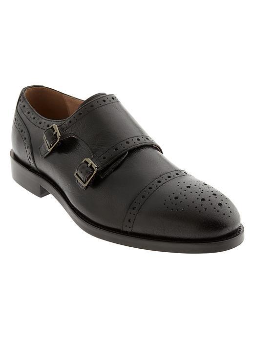 Banana Republic Mens Drake Double Strap Shoe Size 10 - Black