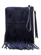 Banana Republic Italian Suede Fringe Small Pouch Size One Size - Preppy Navy