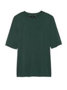 Banana Republic Womens Soft Stretch Elbow-sleeve T-shirt Forest Green Size Xs