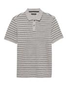 Banana Republic Mens Luxury-touch Allover Stripe Polo Shirt Heather Light Gray Size Xs