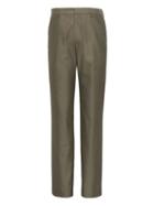 Banana Republic Mens Slim Non-iron Stretch Cotton Pant Dark Olive Size 33w