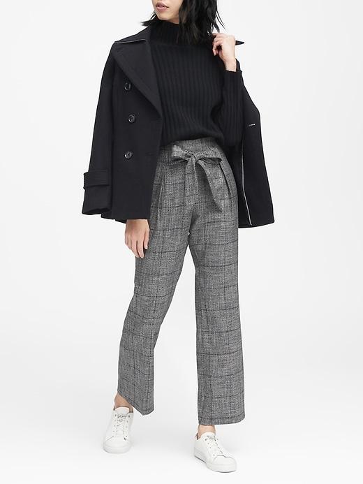 Banana Republic Womens Japan Online Exclusive Blake Wide Leg-fit Plaid Ankle Pant Plaid Size 0