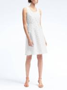 Banana Republic Womens Embroidered Fit And Flare Dress - White