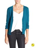Banana Republic Womens Factory Forever Vee Cardigan Size L - Truly Teal