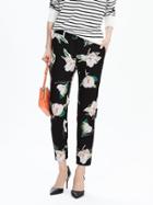 Banana Republic Womens Ryan Fit Black Print Slim Straight Pant Size 0 Regular - Black Print