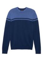 Banana Republic Mens Silk Cotton Cashmere Color-blocked Crew-neck Sweater Cabana Blue Size Xs