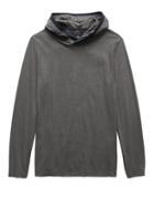 Banana Republic Mens Luxury-touch Hoodie With Contrast Trim Dark Gray Size Xxl