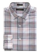 Banana Republic Mens Grant Slim-fit Non-iron Stretch Plaid Shirt Admiral Blue Size S