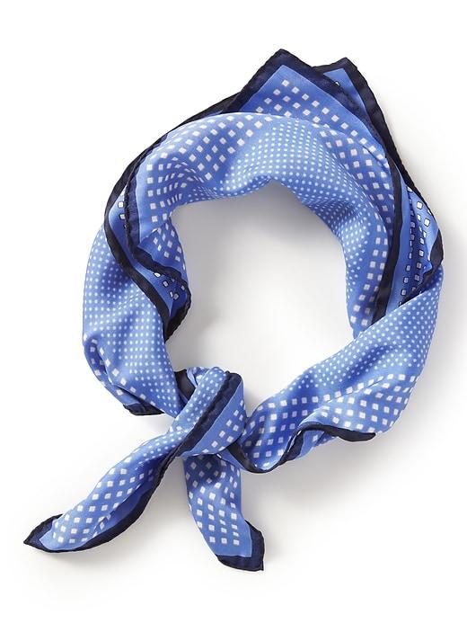 Banana Republic Womens Multi Geo Medium Square Scarf Granite Blue Size One Size