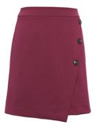 Banana Republic Womens Wrap-front Mini Skirt Burgundy Red Size 0
