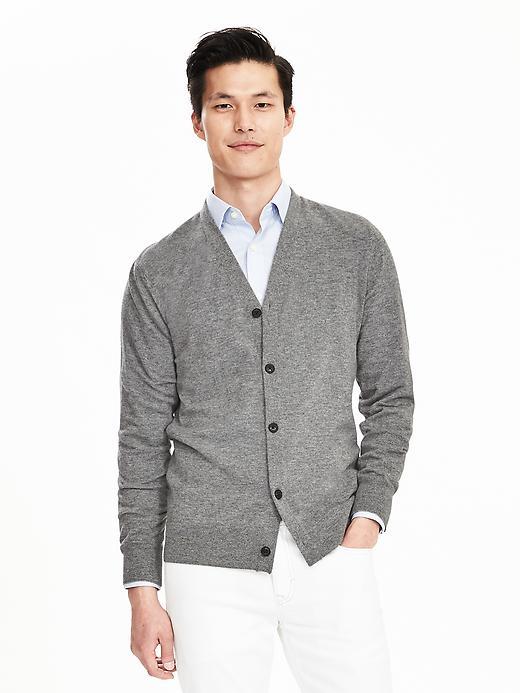 Banana Republic Mens Todd &amp; Duncan Cashmere Cardigan Size L Tall - Gray