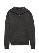 Banana Republic Mens Supima Cotton Half-zip Sweater Hoodie Dark Charcoal Size L