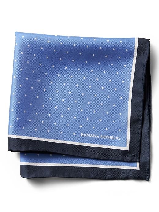 Banana Republic Mens Polka Dot Silk Pocket Square Slalom Blue Size One Size