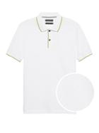 Banana Republic Mens Slim Luxury-touch Texture Polo Shirt Optic White Size S