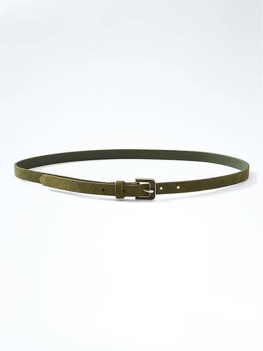 Banana Republic Tortoise Buckle Suede Trouser Belt - Olive