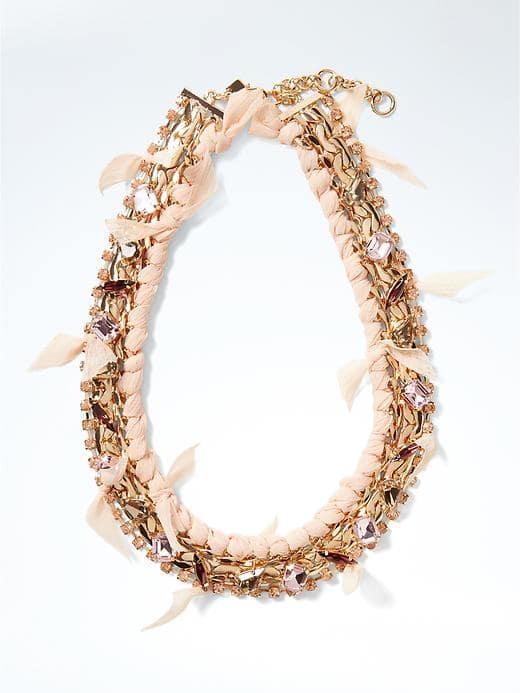 Banana Republic Frayed Chiffon Necklace - Blush