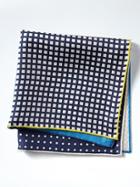 Banana Republic Mens Patterned Pocket Square - Blue Whale