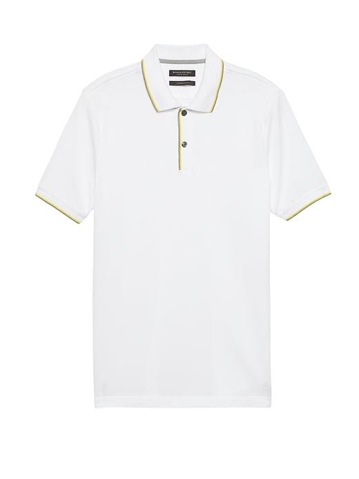 Banana Republic Mens Luxury-touch Texture Polo Shirt Optic White Size M