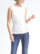 Banana Republic Womens Side Tie Sleeveless Jersey Top - White