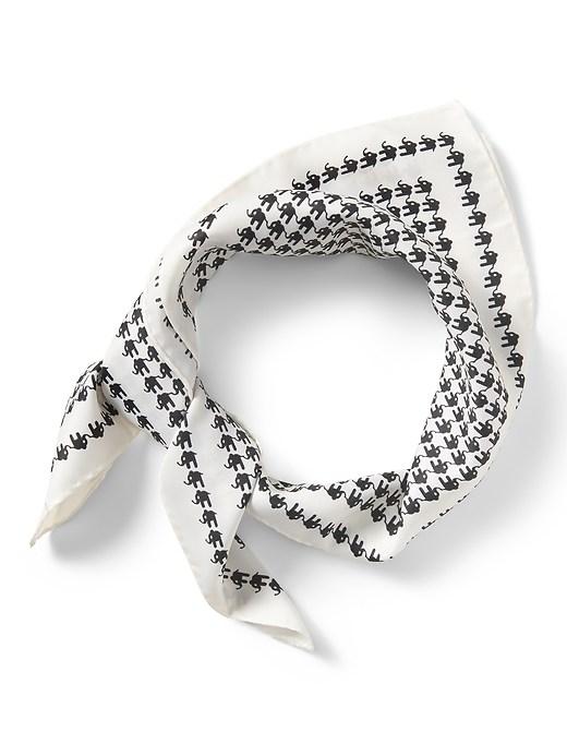 Banana Republic Womens Margaret Elephant Small Square Scarf Black & White Size One Size