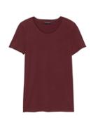 Banana Republic Womens Crew-neck T-shirt Maroon Supima Cotton Size Xxs