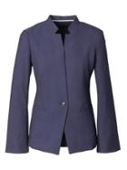 Banana Republic Womens Long And Lean-fit Inverted Collar Lightweight Wool Fluted-sleeve Blazer Navy Size 14