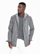 Banana Republic Mens Camden Fit Gray Hooded Shirt Jacket Size L Tall - Urban Gray