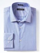 Banana Republic Mens Grant Fit Supima Cotton Stripe Shirt - Riviera Blue