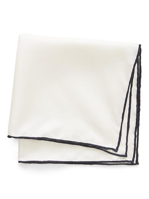 Banana Republic Mens Solid Silk Pocket Square White Size One Size