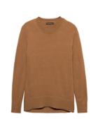 Banana Republic Womens Supersoft Cotton Blend Crew-neck Sweater Mustard Yellow Size Xs