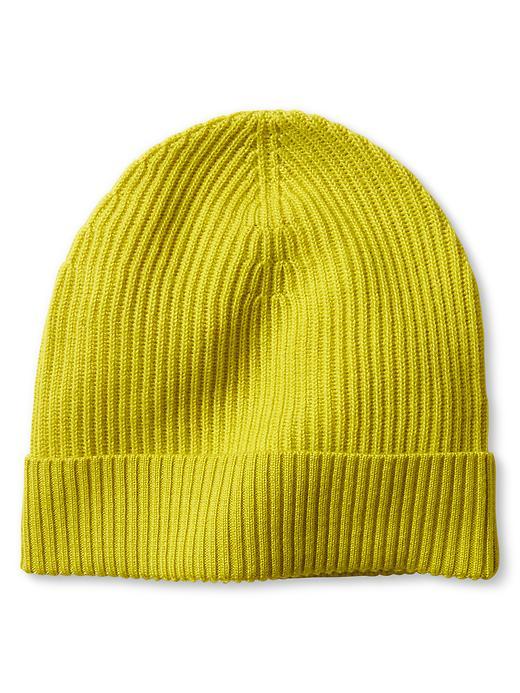 Banana Republic Mens Merino Rib Knit Hat Size One Size - Citron