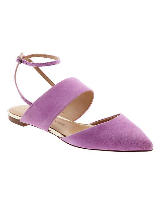 Banana Republic Abilene Ankle Strap Flat Size 10 - Neon Violet