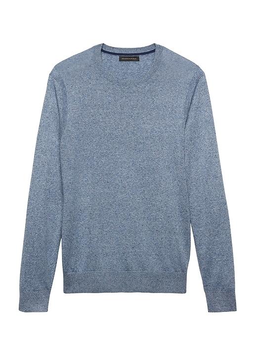 Banana Republic Mens Silk-linen Crew-neck Sweater Cerulean Blue Size L