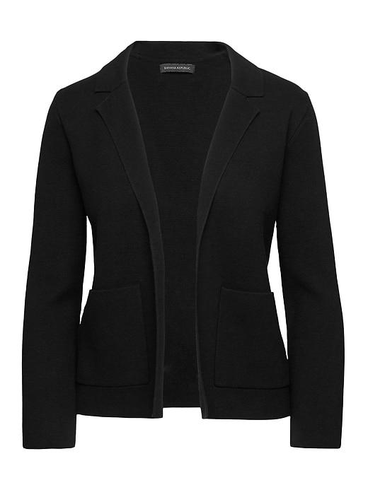 Banana Republic Womens Cotton-blend Sweater Blazer Black Size M