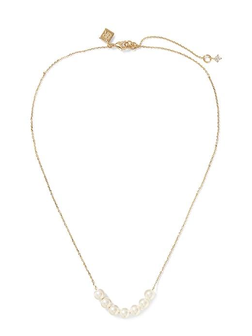 Banana Republic Womens Delicate Pearl Pendant Necklace Gold Size One Size
